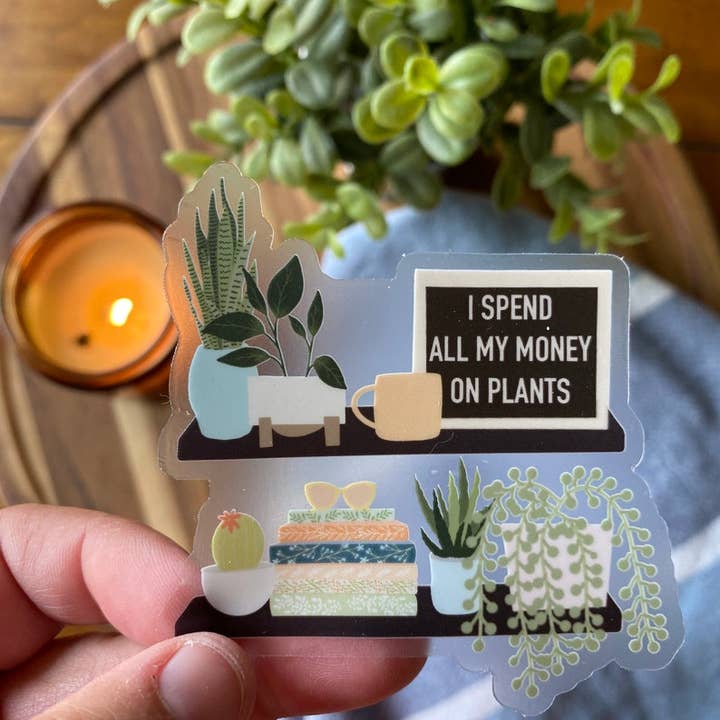 Plantenplank CLEAR Sticker voor wholesale door The Book and Nook Shop