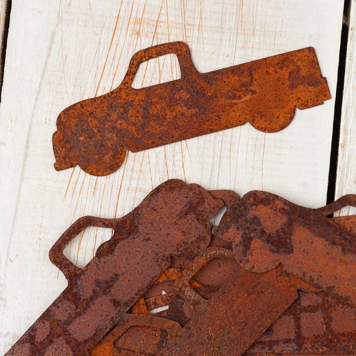 4-3/4" Rusty Tin Pickup Truck Cutouts (Package of 25 pieces) for wholesale by Factory Direct Craft