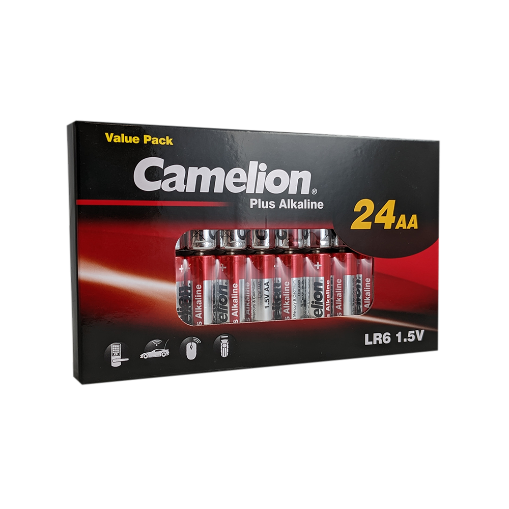 Camelion Battery - Wholesale Retailer Display - Paper & Novelty - Camelion AA Plus Alkaline 24pk Box Counter Display (10pk)5
