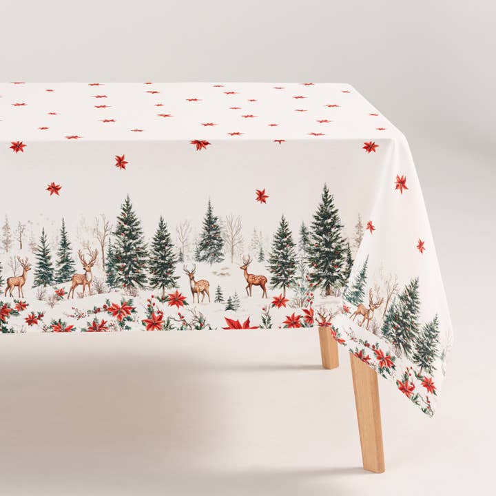 GAMUSI - Wholesale Tablecloth - ROVEN soft cotton waterproof Christmas tablecloth stain-resistant2