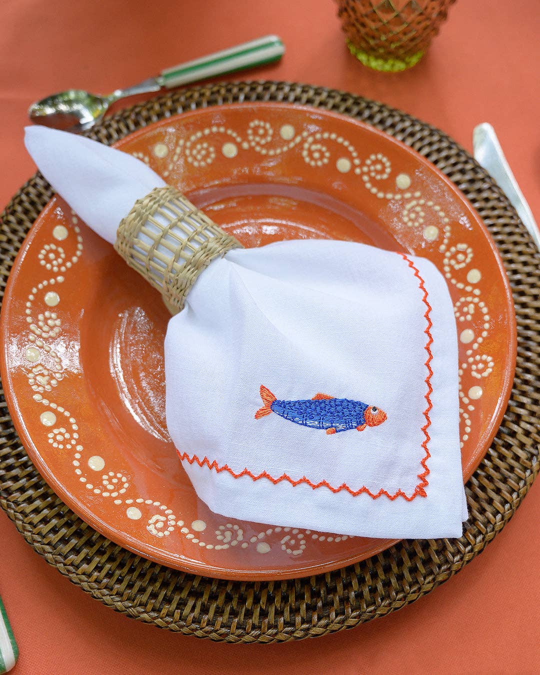 Mariaida Home - Wholesale Dinner & Cloth Napkin - Sardinha Santos Populares Napkin (Pack of 2)5