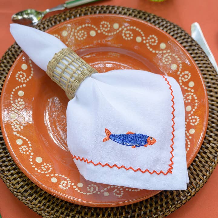 Mariaida Home - Wholesale Dinner & Cloth Napkin - Sardinha Santos Populares Napkin (Pack of 2)5