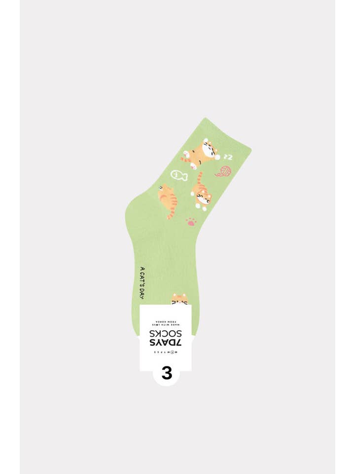 7DAYSSOCKS - Wholesale Socks - Women's - Women's Crew Cat's Day Socks3