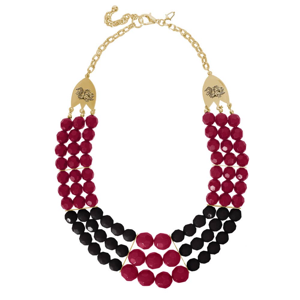 Emerson Street Clothing Co Collegiate Shop - Wholesale Beaded/Pearl Necklace - South Carolina Gamecocks Stadium Necklace0