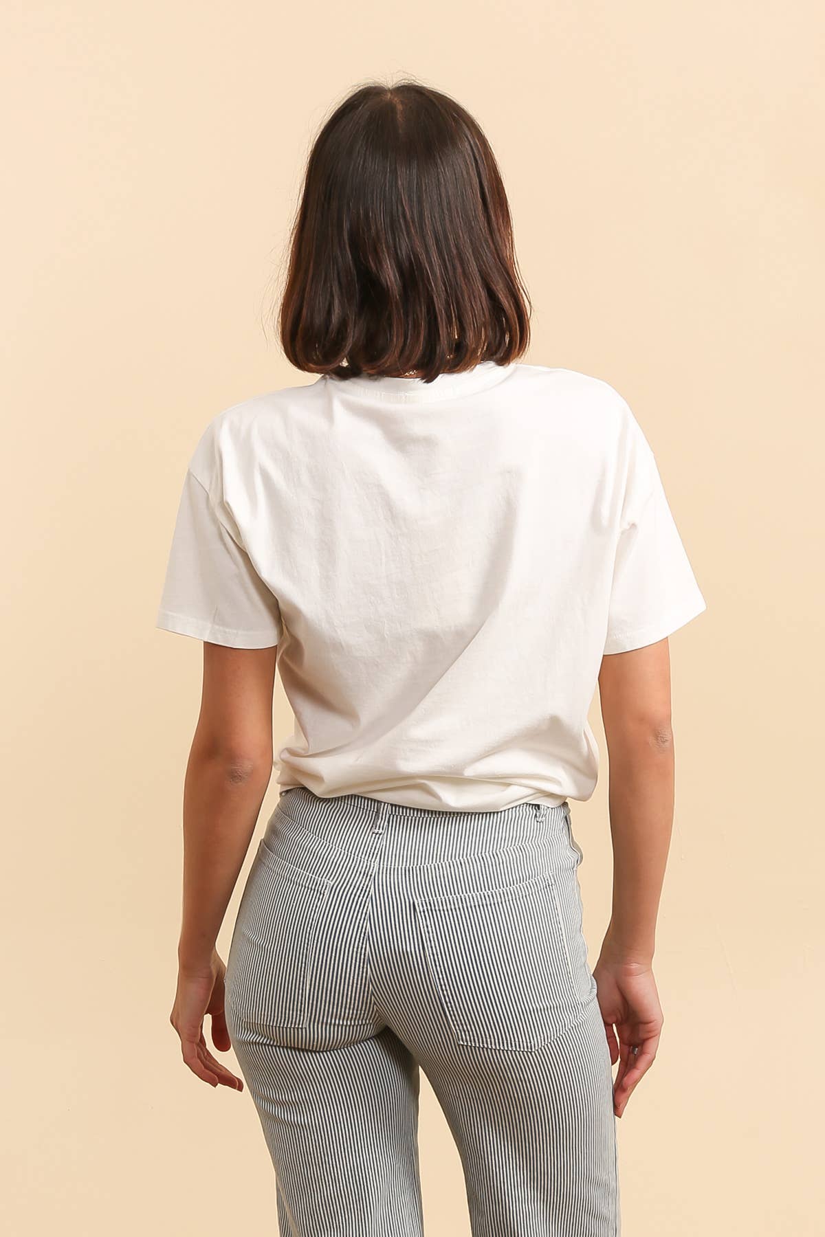 INSPIRATION STUDIO - Wholesale T-Shirt - Women's - Faded Effect Screen-Printed "Habibi" T-Shirt - REF 901673