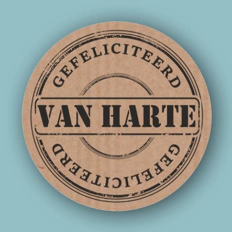 Van Harte rotonda -Etichetta adesiva- per la vendita all'ingrosso da parte di kadopapier.net