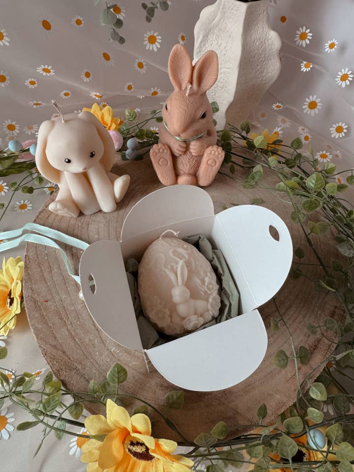 Œufs de Pâques Ornements Lapin coloris aux choix pour la vente par My Milky Candle