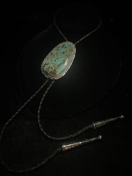 Bolo Tie | Genuine Turquoise & Leather for wholesale by Regul Silver