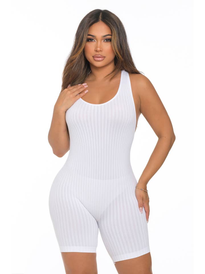 Lime All the Time - Wholesale Romper - Women's - Ribbed Seamless Racerback Sleeveless Romper11