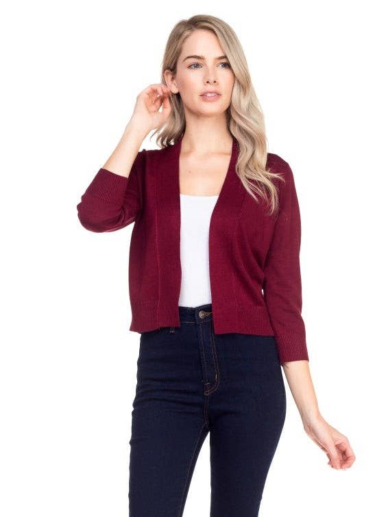 Newself Collection – Cardigan - Mulher por atacado – Cardigã básico de manga 3/4 aberta frontal leve3
