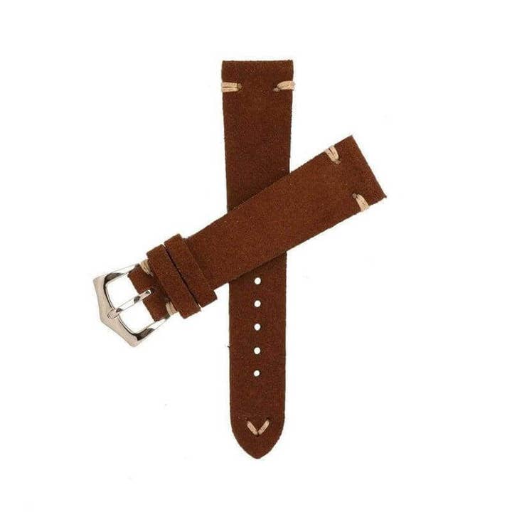 Brown Suede Vintage Leather Watch Strap for wholesale by MilanoStraps