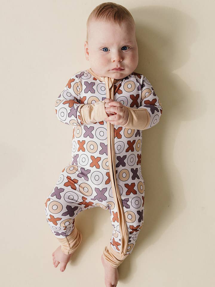 Tutina con cerniera in bambù | Xoxo per la vendita all'ingrosso da parte di Lucky Panda Kids