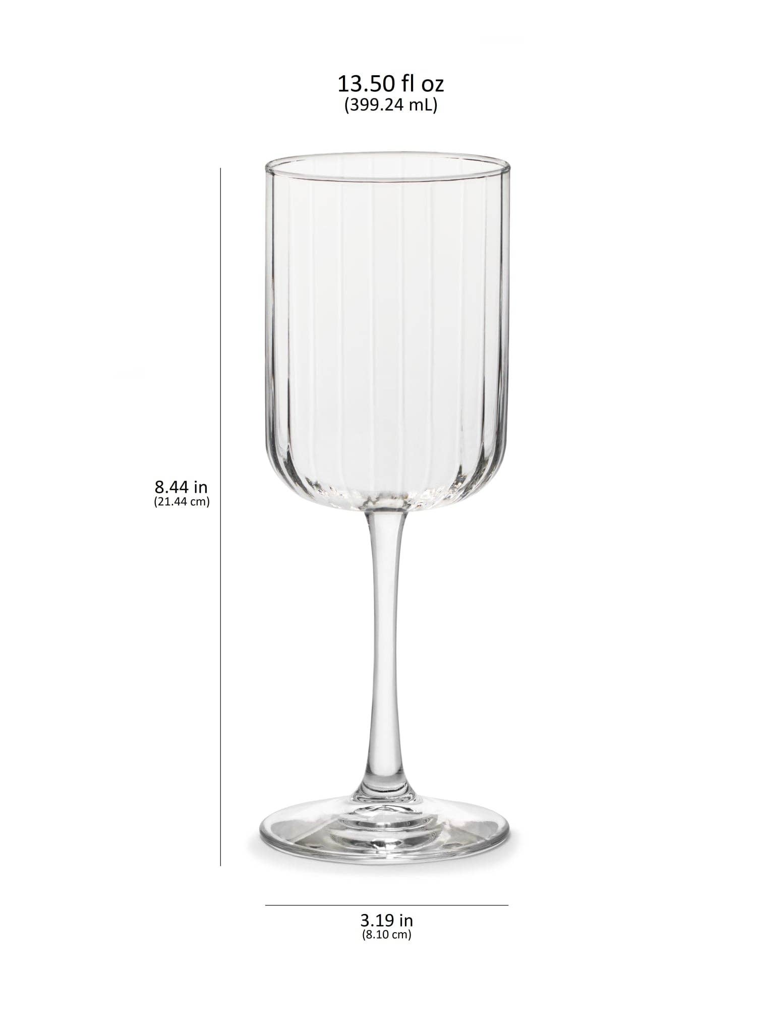 Libbey - Wholesale Wine Glass - Libbey Paneled All Purpose Wine Glasses, 13.5oz, Set of 45