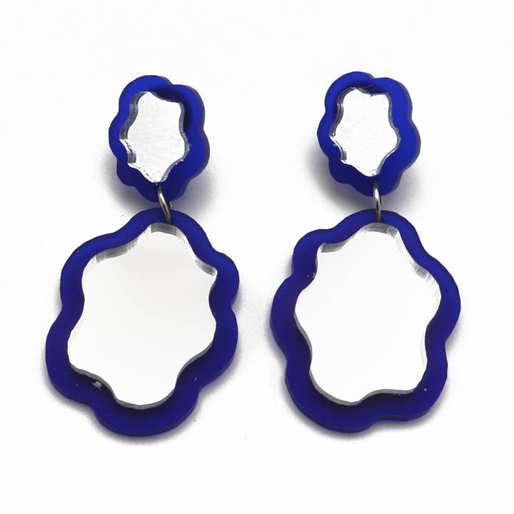 Small Drop Mirrorings - Recycled Resin Dangle Earrings for wholesale by dconstruct