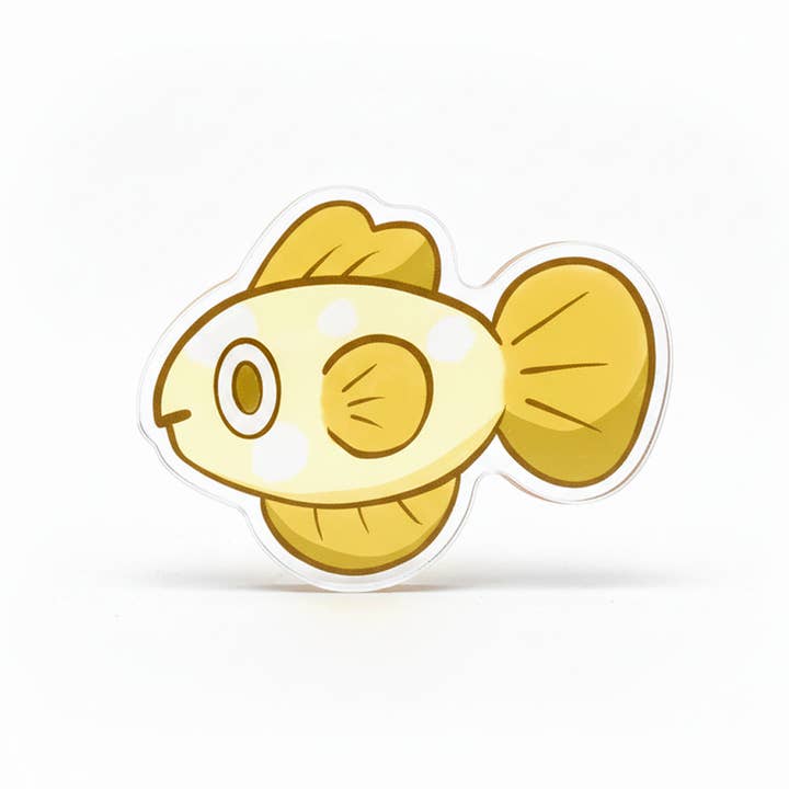 Jetons de jeu en acrylique poisson jaune 0,75" impression recto-verso pour la vente par Naytendo