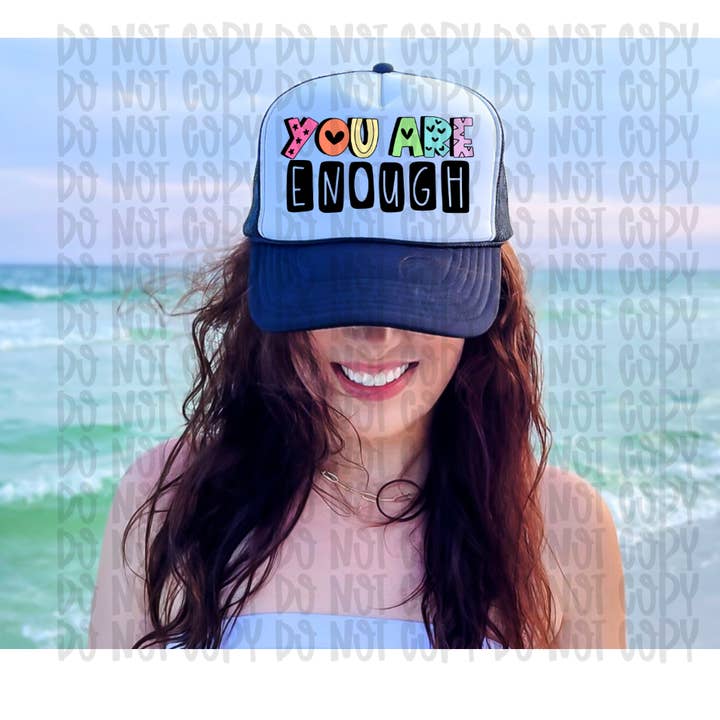You Are Enough Colorful Trucker Hat Wholesale for wholesale by NC Creations