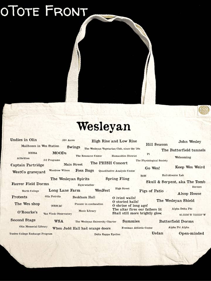 Wesleyan Pride EcoTote for wholesale by TownieSwag