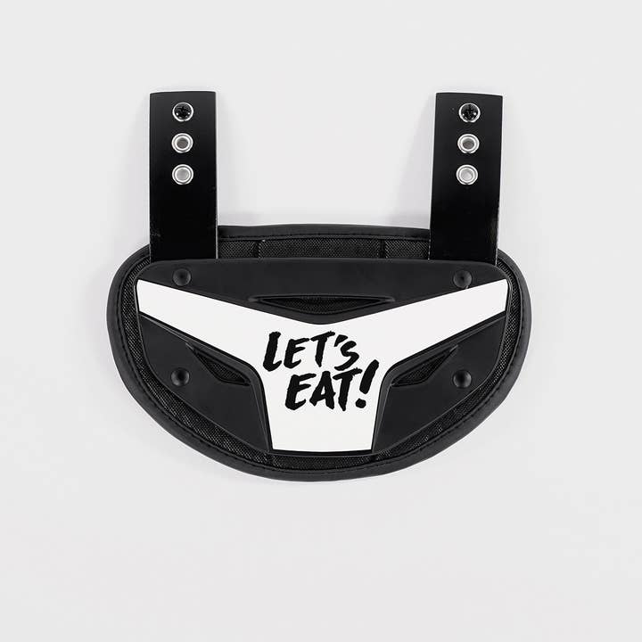 White Let's Eat Sticker for Back Plate for wholesale on Faire17