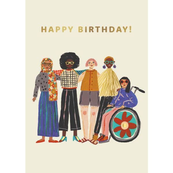 Vevoke - Wholesale Birthday card - Foil Card-Group Of Friends