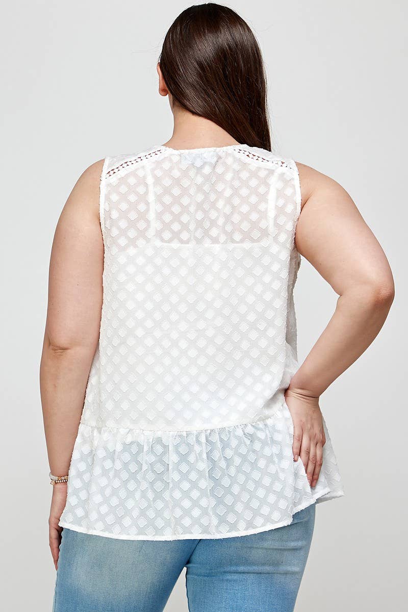 Haute Fox Plus Size & Contemporary - Vente Tunique – femme - Tunique volantée à bordure en crochet de grande taille - Vêtements grande taille2