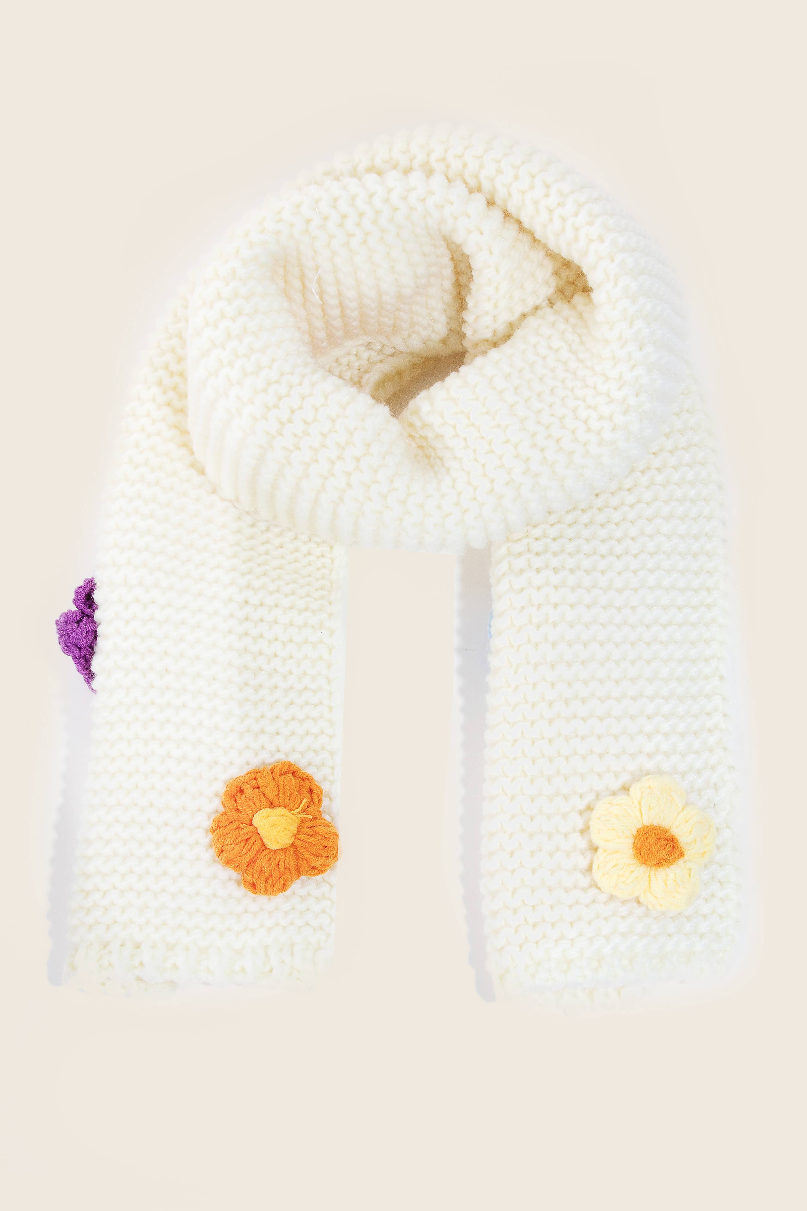 Anarchy Street - Wholesale Scarf - Women's - Crochet Knit Flower Oblong Scarf3