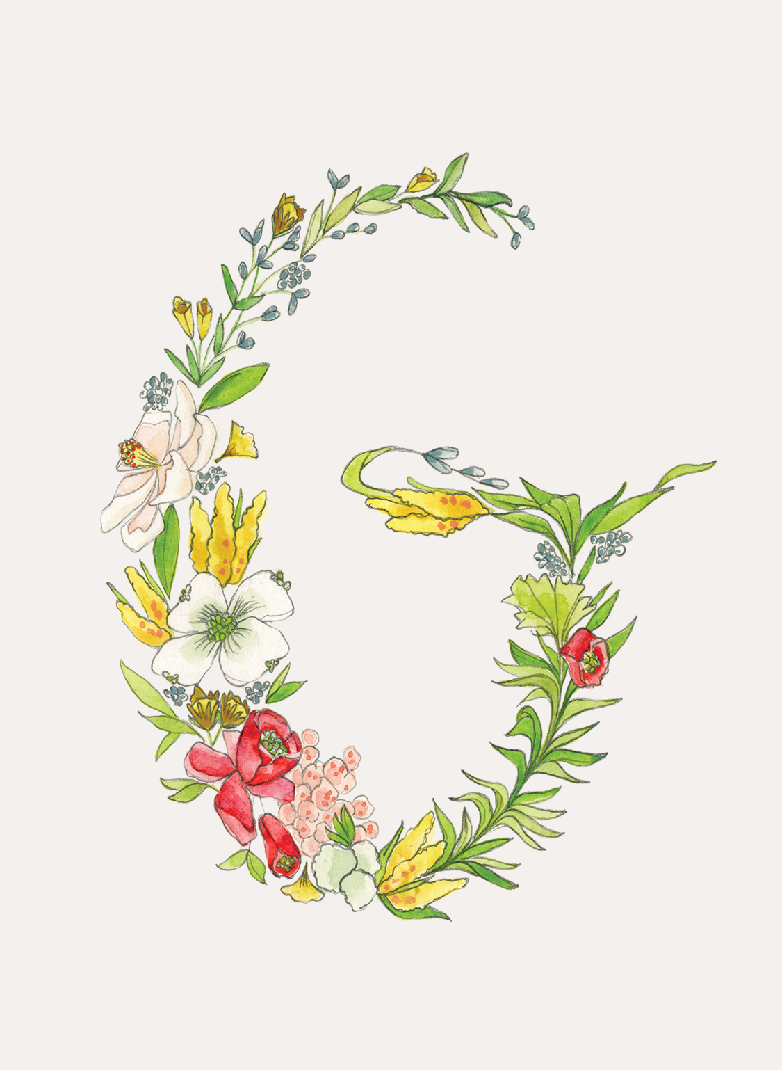 Hattie Darling - Wholesale Stationery/Notecard Set - Floral Monogram Stationery Set - 8 Folded Cards6