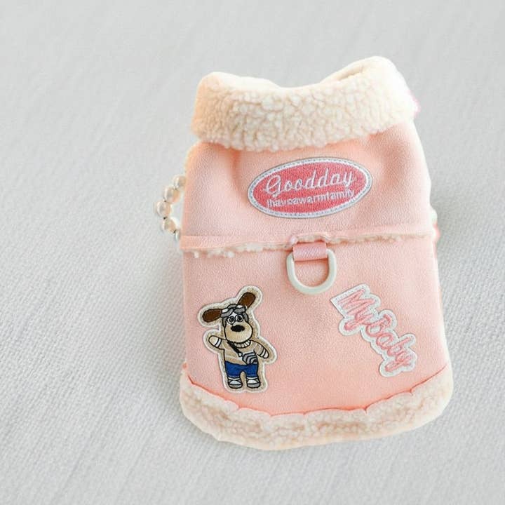 Cozy Suede Sherpa-Lined Dog Coat for wholesale by kapeit