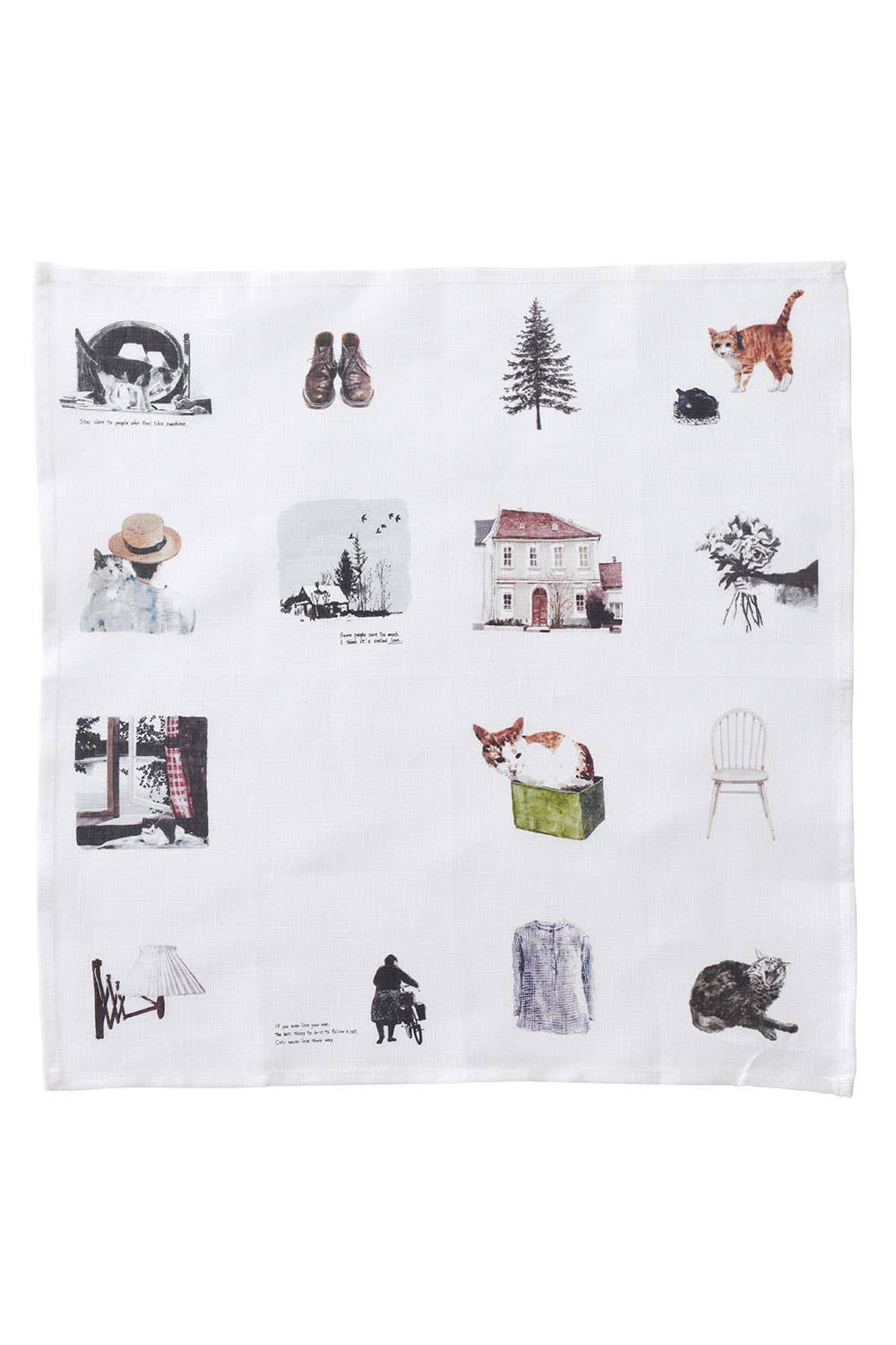 Fog Linen Work - Wholesale Handkerchief - Women's - M.Ogihara Handkerchief Living With Cats1
