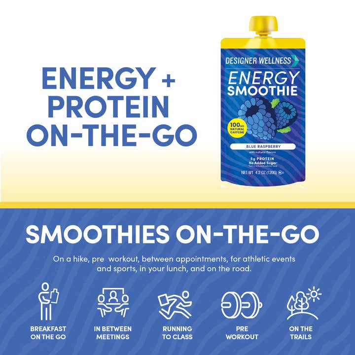 Designer Wellness - Wholesale Sports/Energy Drink - Energy Smoothies - Blue Raspberry 12 pack4