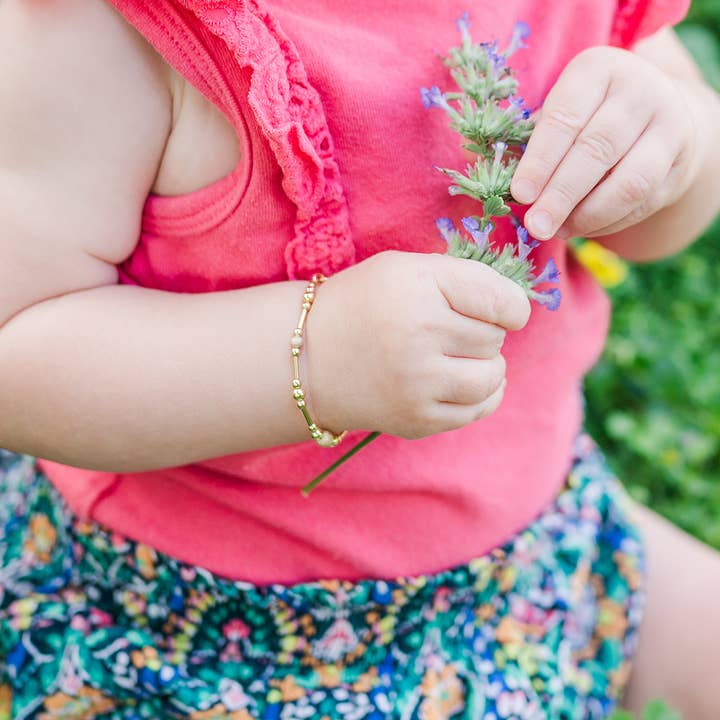 Cherished Moments - Wholesale Beaded Bracelet - Kids - Little Girls 14K Gold-Plated Bracelet with Stardust Beads