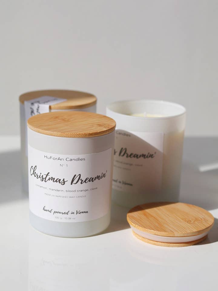 CHRISTMAS DREAMIN' CONTAINER CANDLE for wholesale by Humans For Animals