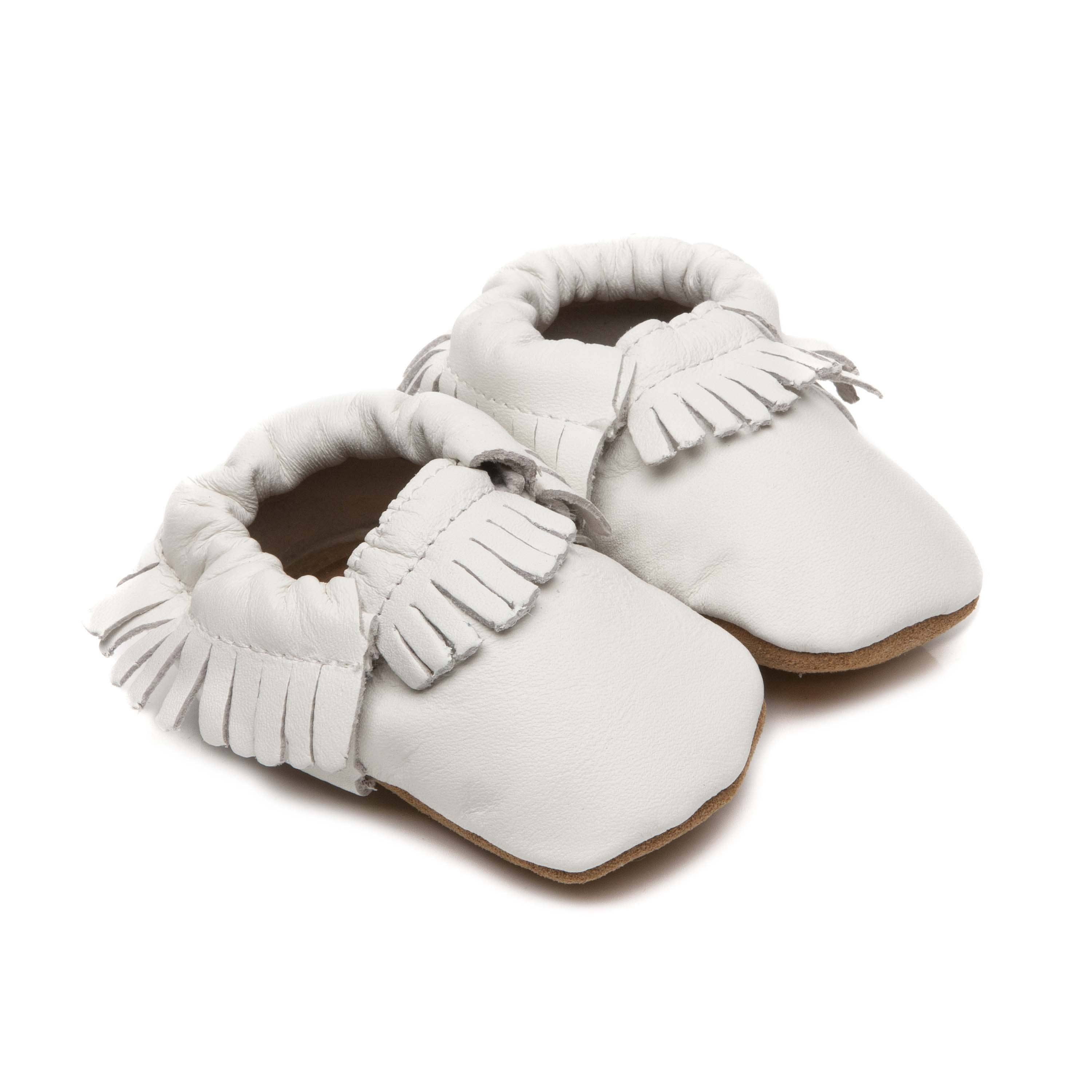 Olea London Ltd - Wholesale Crib Shoes - Baby - Moccasins Soft Baby Shoes White3