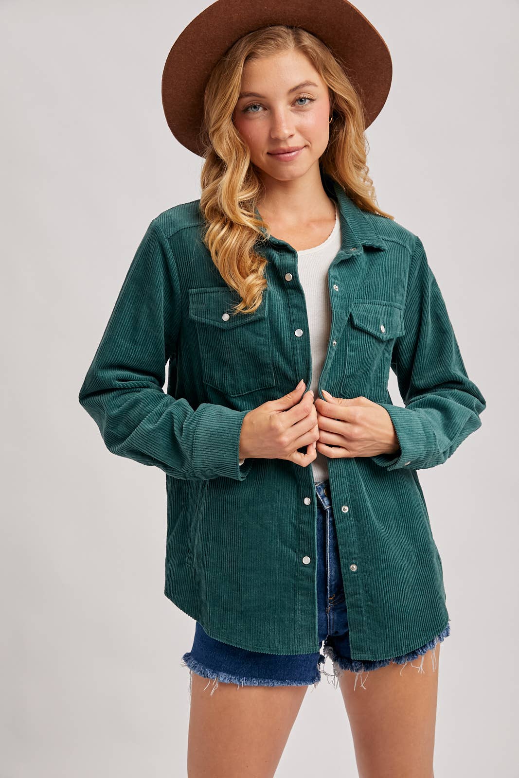 Bluivy – wholesale Shirt Jacket/Shacket - Women’s – CORDUROY BUTTON DOWN SHACKET WITH POCKETS33