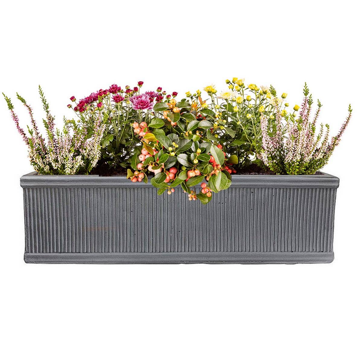 Idealist Lite Fibrestone Planters – wholesale Planter box – IDEALIST Vertical Ribbed Vintage Style Window Box2