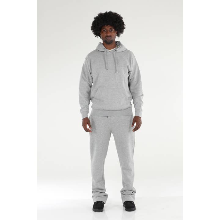 Stylo - Wholesale Top & Pant Set (NOT Loungewear) - Men's - Gray Stacked Flare Sweatsuit