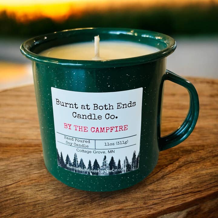 By the Campfire Mug Candle for wholesale by Burnt at Both Ends Candle Co