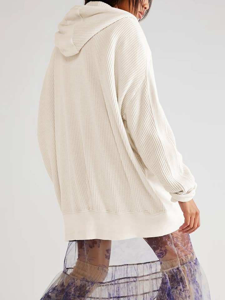 Wholesalesir - Wholesale Cardigan - Women's - Women's Casual Waffle cardigan zipper Hooded Sweater