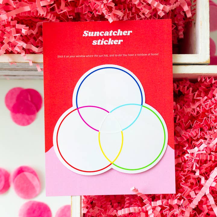 RGB suncatcher sticker, Graphic design rainbow window decal for wholesale by Creative Goodie