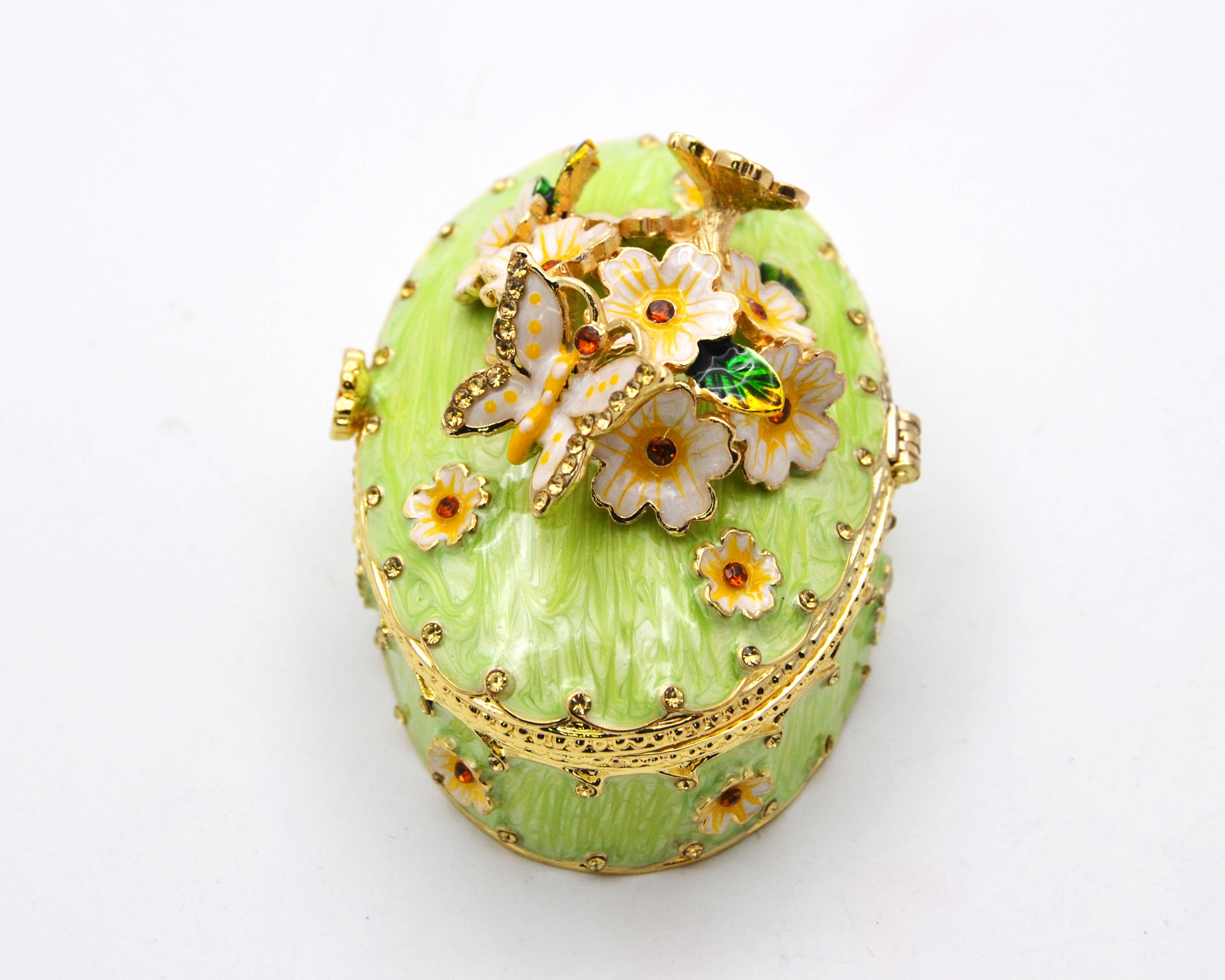 Ciel Collectables - Wholesale Jewelry Dish - Oval Shape Floral & Butterfly Trinket Box. 7