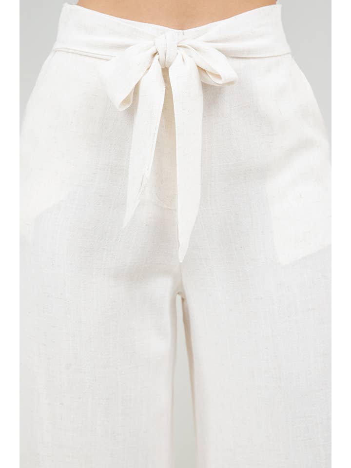 Veracci - Wholesale Pants - Women's - Linen Blend Wide-Leg Capri Pants7