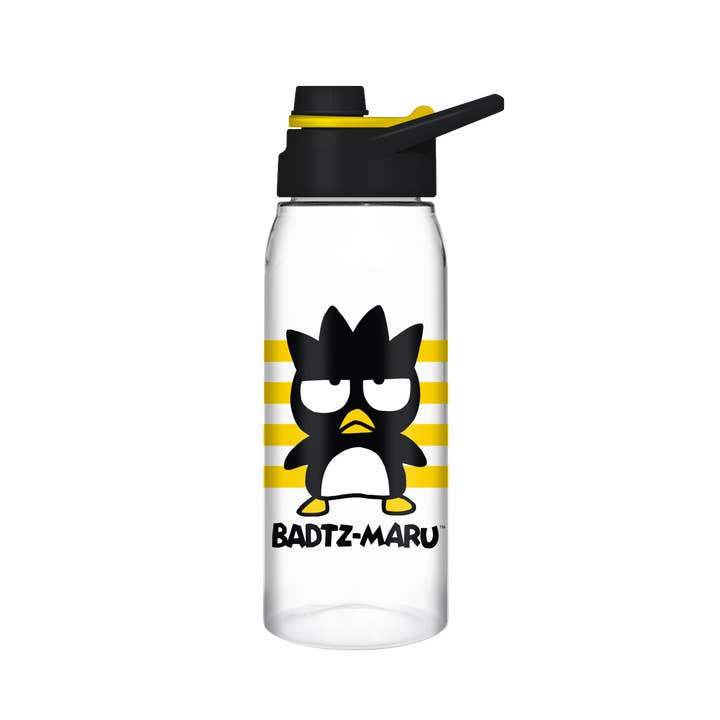 Sanrio Badtz Maru Pose Stripes 28oz Water Bottle w Screw Lid for wholesale by Silver Buffalo