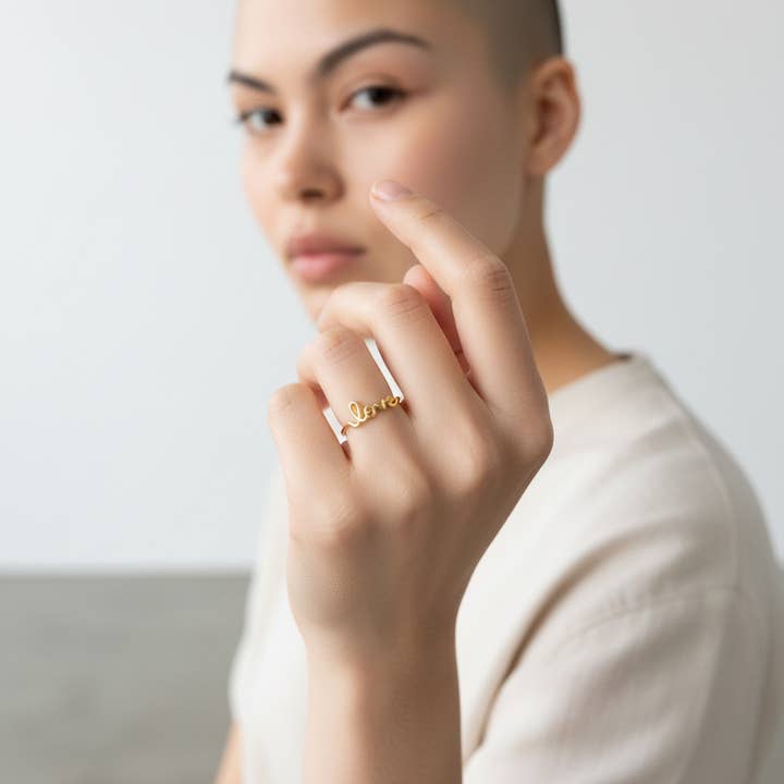 Cassette Barcelona - Wholesale Band/Stacked Ring - Love Stainless Steel Adjustable Ring 1