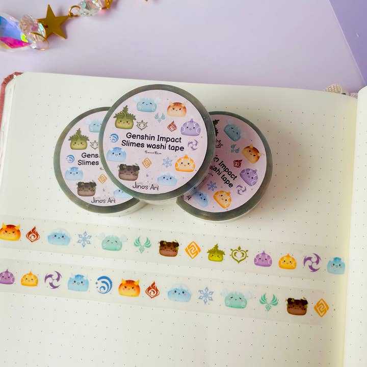 Jino's Art - Wholesale Washi Tape - Genshin Impact Element Slime washi tape - Stationary tape1