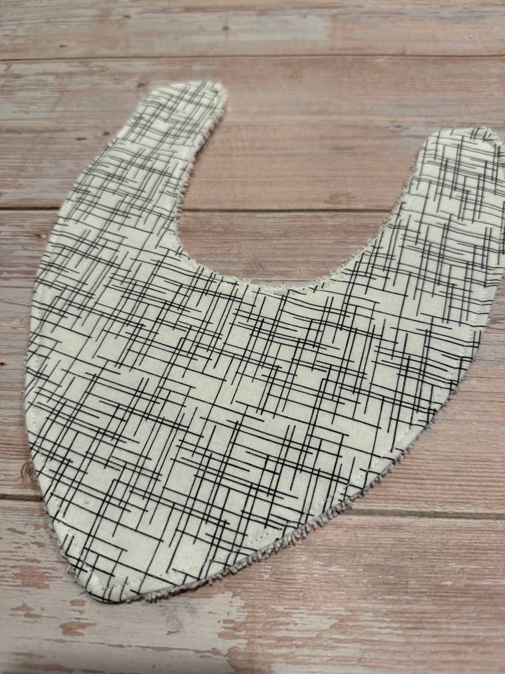 Baby Bib - Dribble Bib - Monochrome stripes for wholesale by Finished with a Kiss