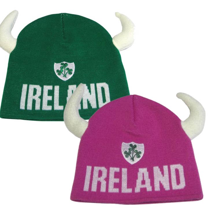 Kids Ireland Viking Horn Hat - Green or Pink for wholesale by Dublin Gift Company