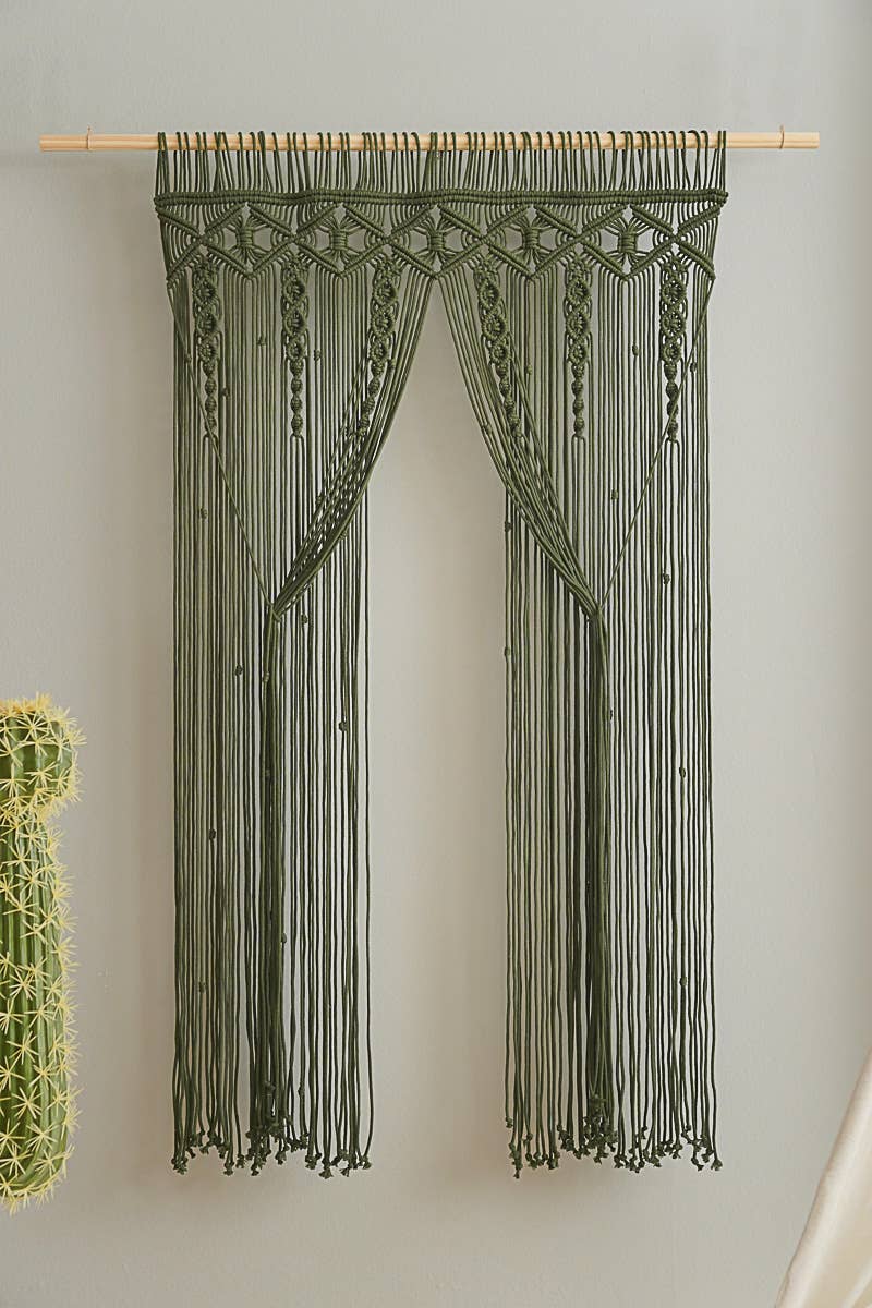 BeanDaikon - Vente Rideaux - Rideau en macramé bohème pour décoration murale C0610
