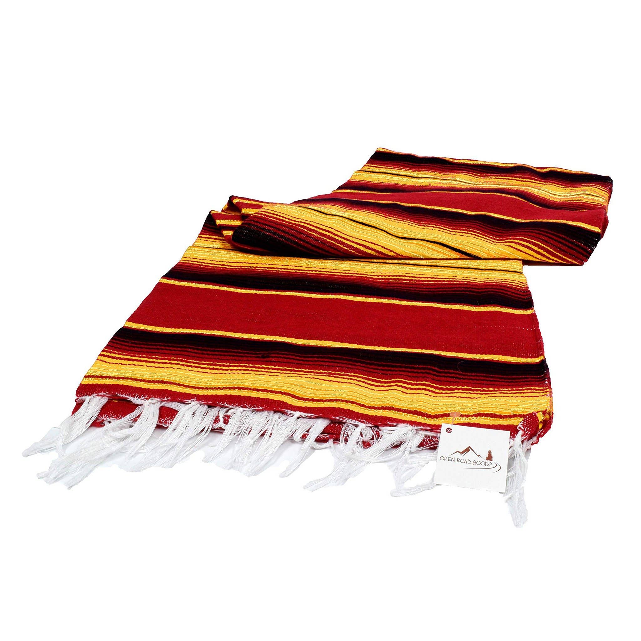 West Path - Wholesale Throw Blanket - Fire Serape Red Mexican Blanket3