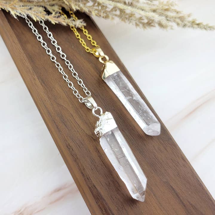WonderLight Jewelry - Wholesale Pendant/Charm Necklace - Raw Crystal Pendulum Necklace - Clear Quartz / Clarity8