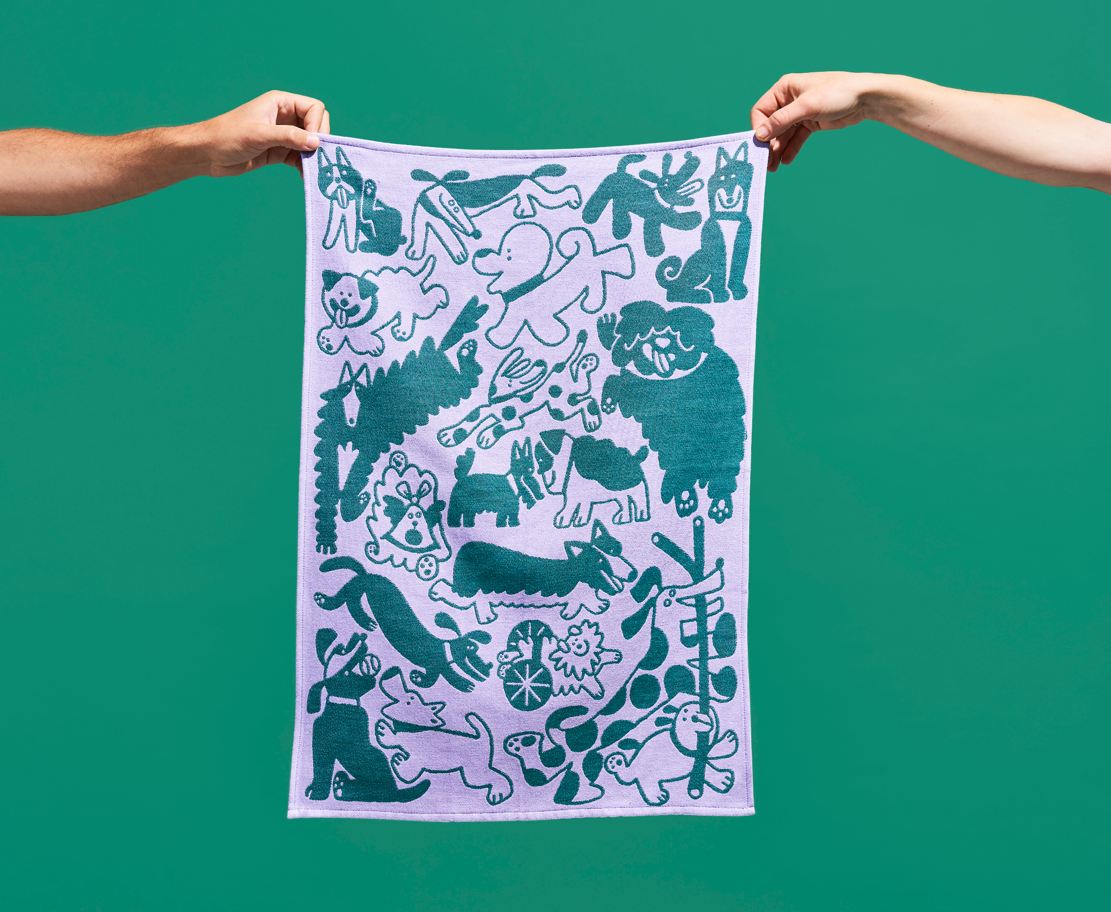 Wrap (US duties paid) - Vente Torchons - Sortie des Chiens Serviette à Thé en Coton Tissé1