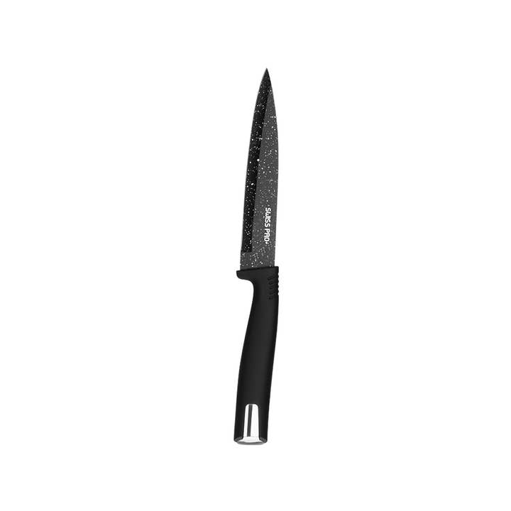Swiss Pro+ - Venta al por mayor Juego de cuchillos - Juego de cuchillos de cocina 8 piezas con soporte negro